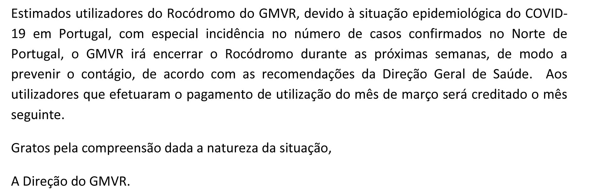 Comunicado GMVR